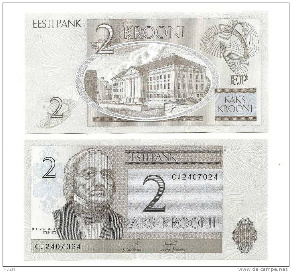 ESTONIA 2 KROONI 2007/2009 P NEW UNC - Estland