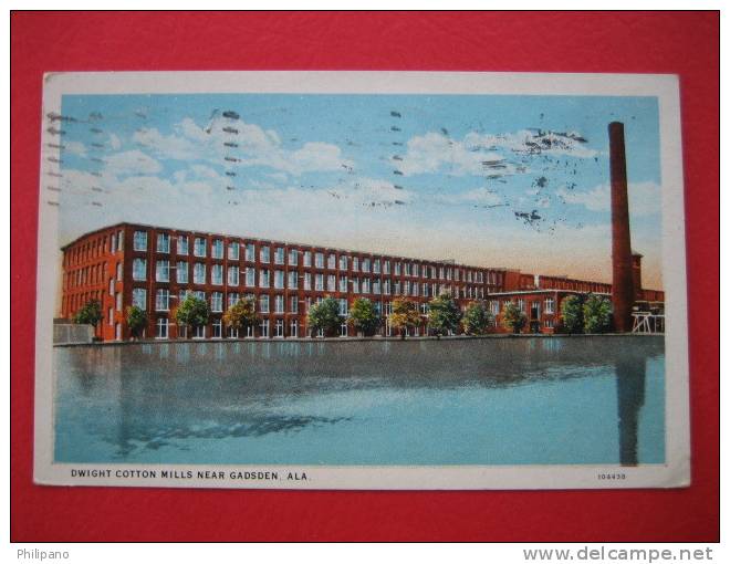 Dwight Cotton Mill  Near Gadsden Al                   1928 Cancel - Sonstige & Ohne Zuordnung