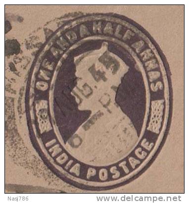 Experimental PO N-36, Br India King George VI, PSE, Postal Stationery Envelope, Used, India - 1936-47 Roi Georges VI