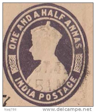 Experimental PO N-36, Br India King George VI PSE, Postal Stationery Envelope, Used, India - 1936-47 Roi Georges VI