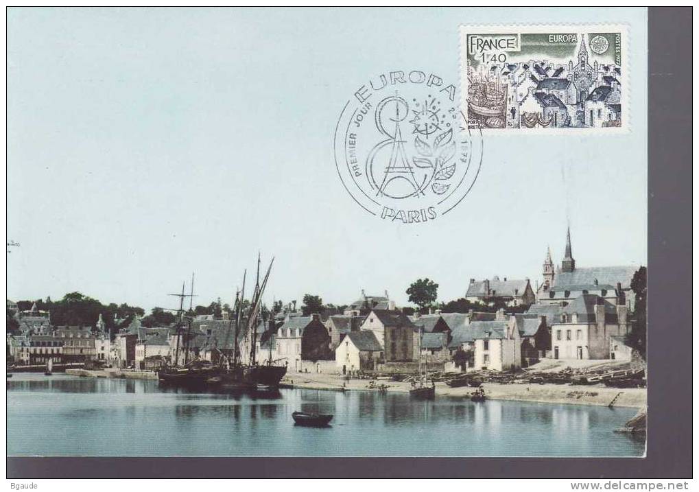 FRANCE  CARTE MAXIMUM   EUROPA CEPT 1977 NUM YVERT 1929 BRETAGNE - 1977