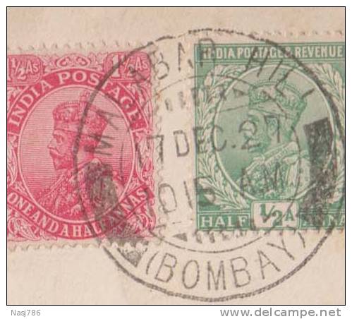 Br India King George V, Bearing On Commercial Cover To Edinburgh 1927, India - 1911-35 Roi Georges V