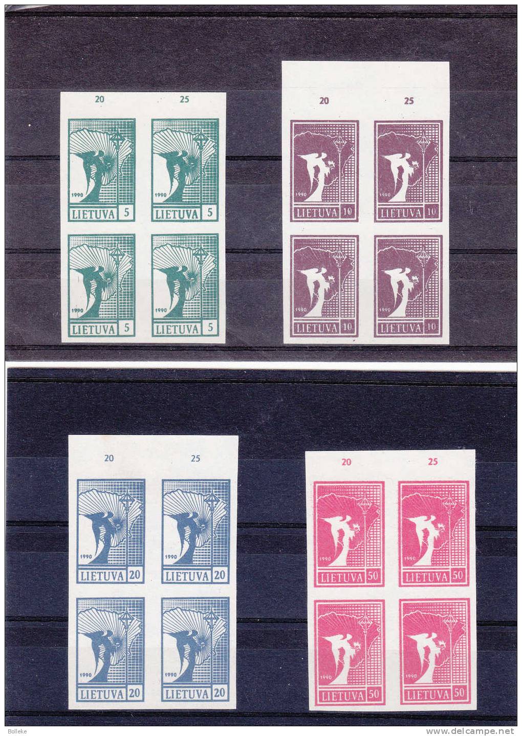 Lituanie - Yvert 390 / 93  ** - MNH - Bloc De 4 Avec Chiffres Dans La Marge - Valeur 22 Euros ++ - Lithuania