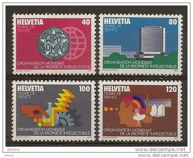 SUISSE..1999.TIMBRE DE SERVICE.PROPRIETE INTELECTUELLE ..YVERT   N° 457-460 - Dienstzegels