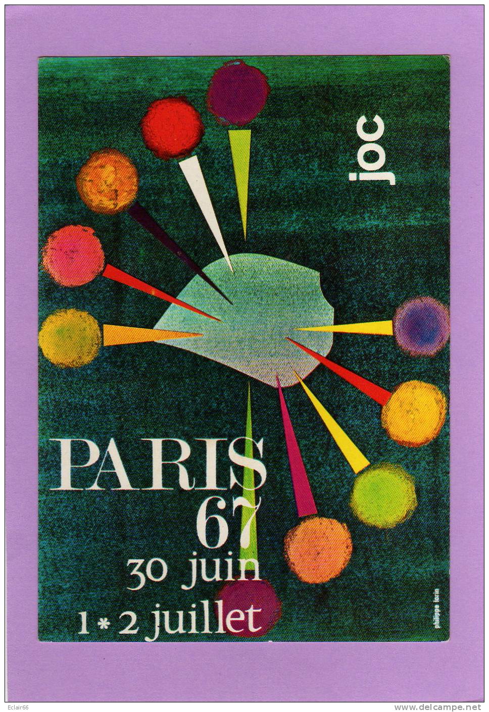 JOC Jeunesse Ouvriere Chrétienne  Carte De Solidarité (PARIS1967) 30 Juin-1 -2-Juillet - Padvinderij