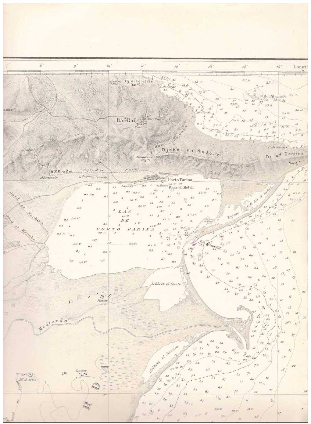 Tunisie - Du Cap Farina Au Cap Carthage . Delta De La Medjerda  - Carte Marine - - Cartes Marines