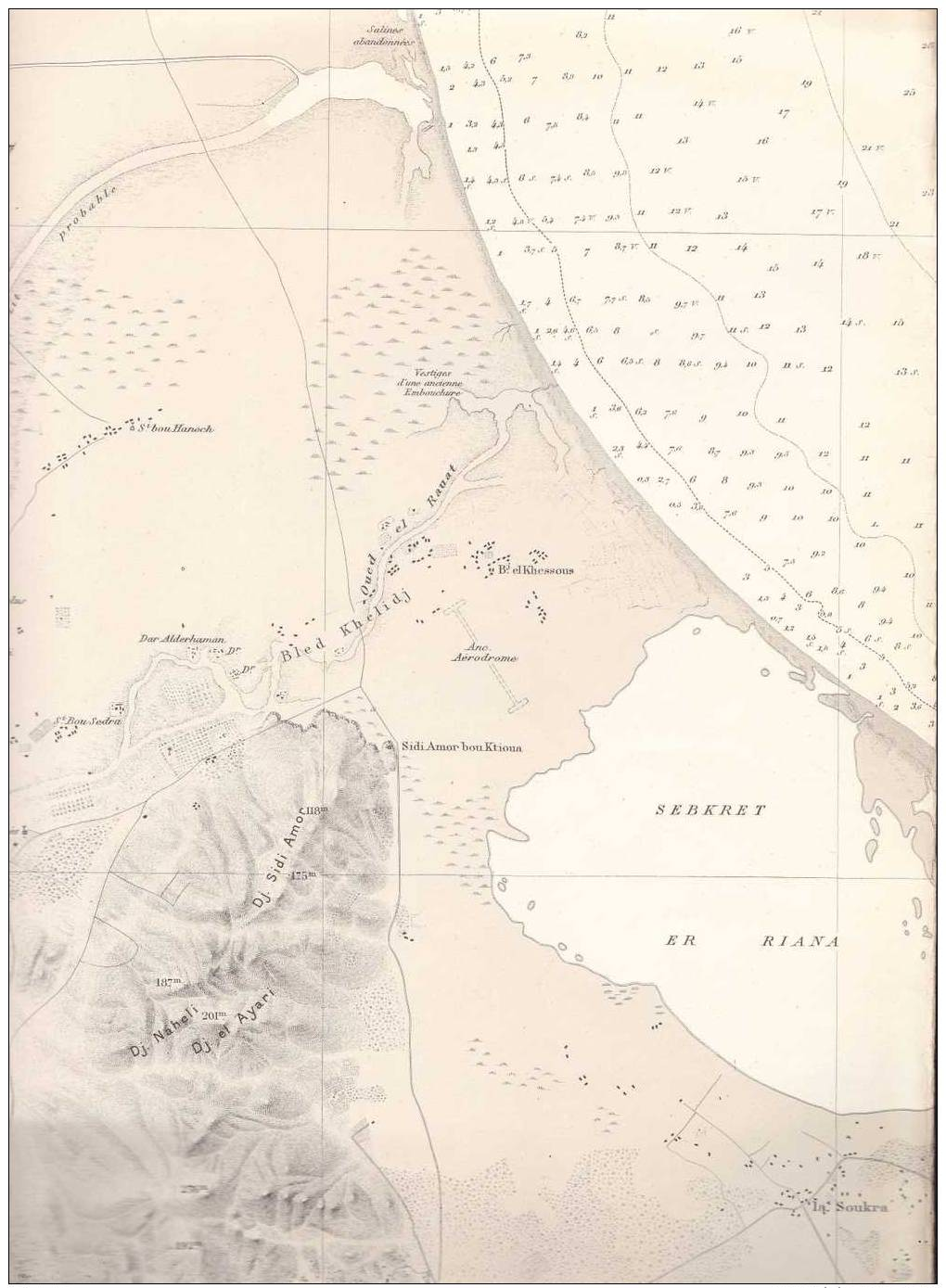 Tunisie - Du Cap Farina Au Cap Carthage . Delta De La Medjerda  - Carte Marine - - Cartes Marines