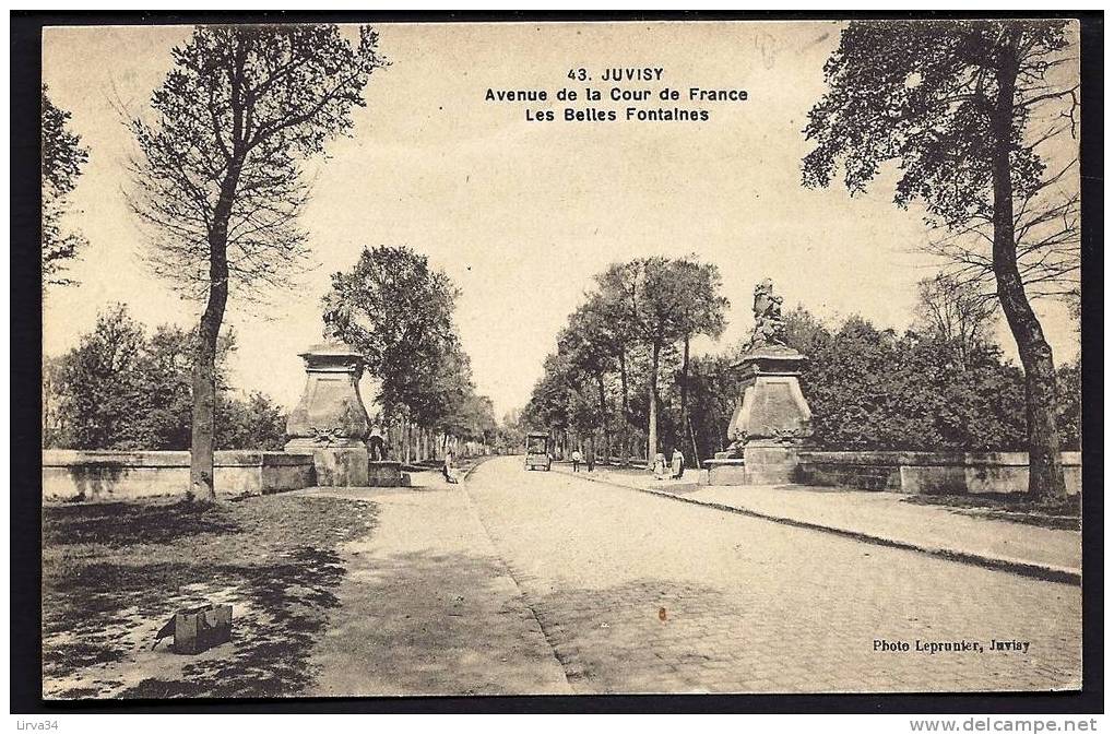 CPA  ANCIENNE- FRANCE- JUVISY (91)- AVENUE DE LA COUR DE FRANCE- LES BELLES FONTAINES- BELLE ANIMATION- ATTELAGE - Juvisy-sur-Orge