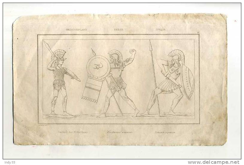 - GRECE . COSTUMES ANCIENS . GRAVURE SUR ACIER DE LA 1ere 1/2 DU XIXe S. - Estampes & Gravures