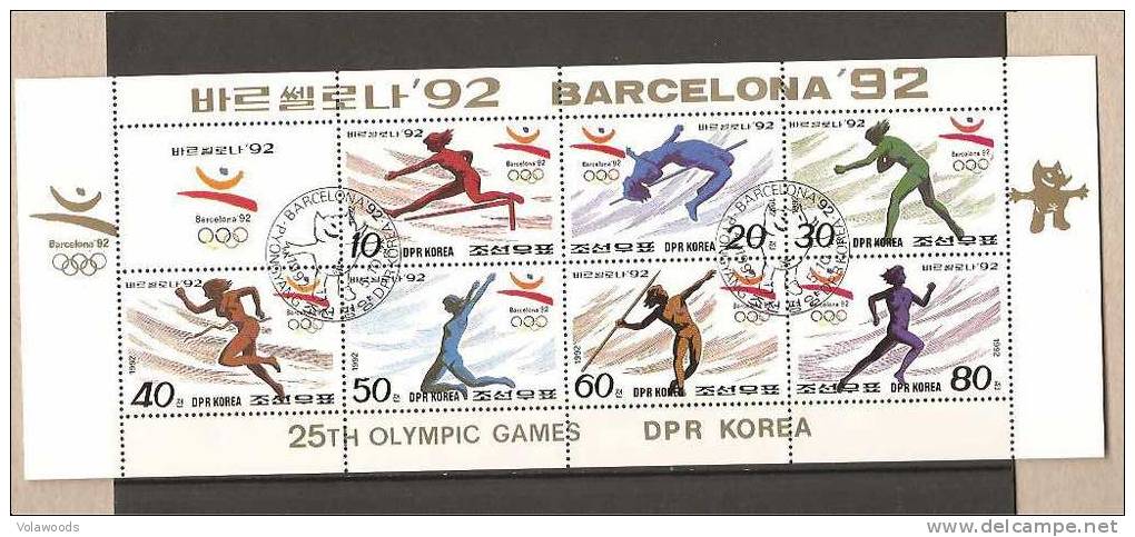 Corea Del Nord - Foglietto FDC: Olimpiadi Di Barcellona 1992 - Summer 1992: Barcelona