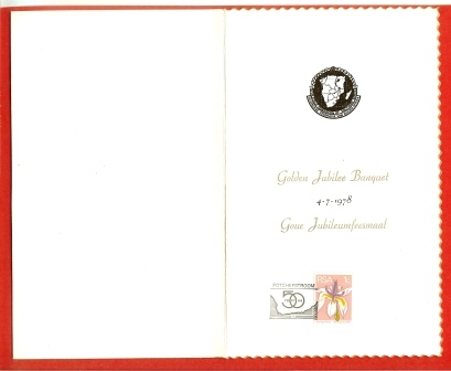 RSA 1978 Invitation Card Golden Jubileum Banquet Potchefstroom Stampnr. 447 - Covers & Documents