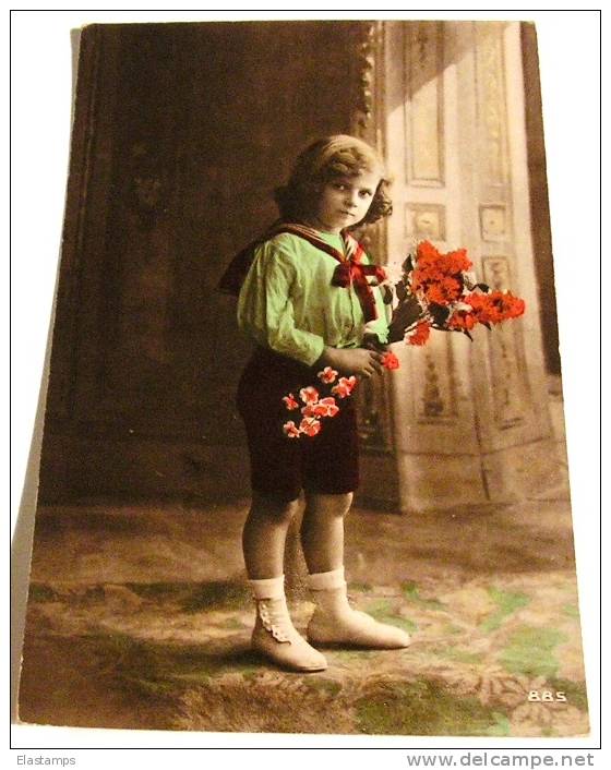 == Kind Mit Blumen Belgien 1914 - Brieven En Documenten