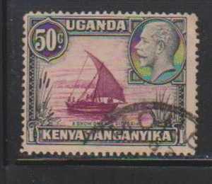 Kenya Uganda Tanganyaka Used Hinged 1935, 50c Dow, Tranport, Boat - Kenya, Uganda & Tanganyika