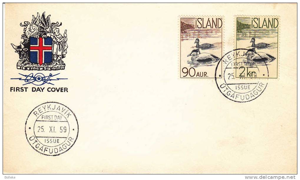 Oiseaux - Islande - Lettre De 1959 - Canards - Brieven En Documenten