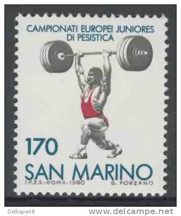 San Marino 1980 Mi 1221 YT 1020 ** European Junior Weightlifting Championship, San Marino / Pesistica / Gewichtheben - Pesistica