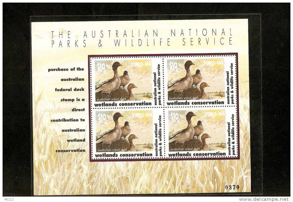 AUSTRALIA   1993-94  Ducks   .  1  S/S - Canards