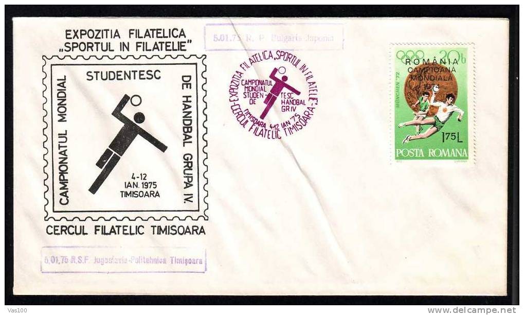 UNIVERSITAR WHORLD CHAMPIONSHIP HANDBALL 1975 COVER MATCH;JUGOSLAVIA-POLI TIMISOARA - Hand-Ball