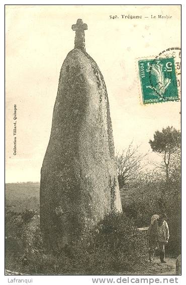 Finistere -ref B301- Tregunc - Le Menhir - Theme Menhirs    -carte Bon Etat - - Trégunc