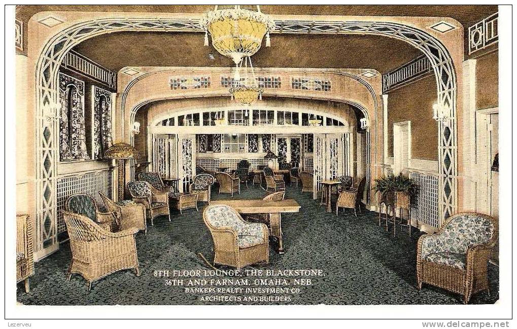 CPA  NEBRASKA OMAHA FLOOR LOUNGE HOTEL THE BLACKSTONE 36TH FARMAN  1919 - Sonstige & Ohne Zuordnung