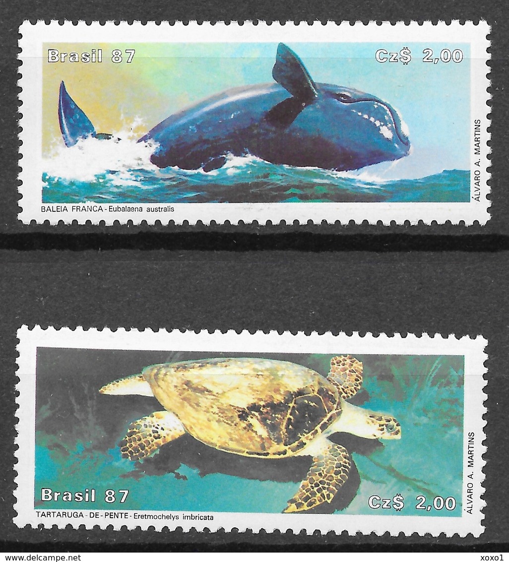 Brazil 1987 Mi.No. 2214 - 2215 Brasilian Marine Life Whales Turtles  2v  MNH**  1,60 € - Tortues