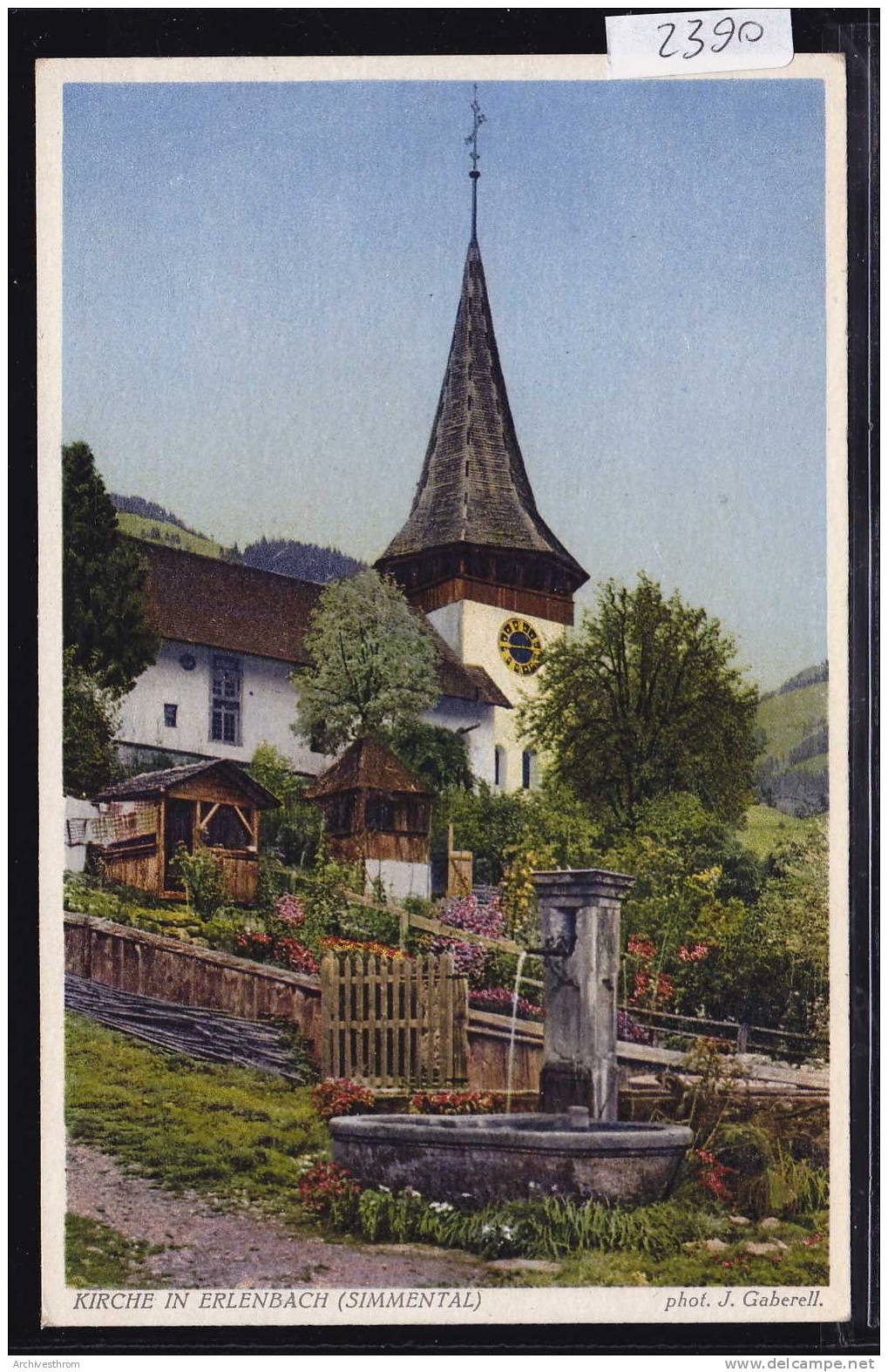 Erlenbach (Simmental) ; Kirche, Garten Und Brunnen (2390) - Erlenbach Im Simmental