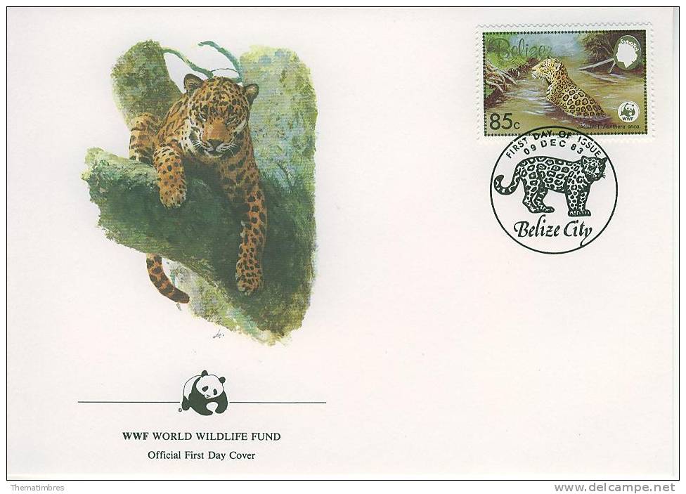 W0306 Jaguar Panthera Anca Belize 1983 FDC Premier Jour WWF - Belize (1973-...)