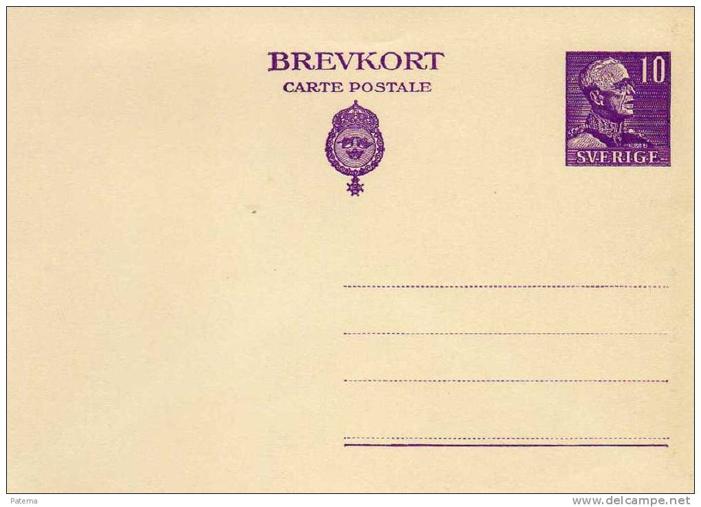 Entero Postal, SUECIA, 10 Violeta, Entier Postal - Postal Stationery