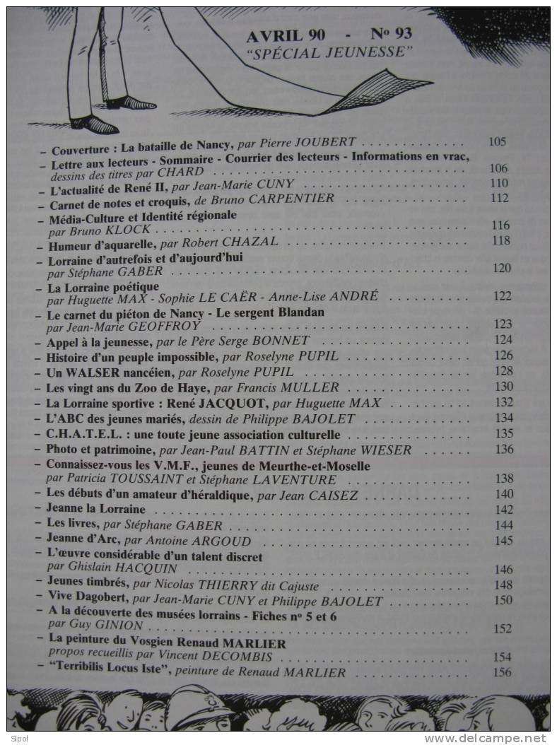 La Revue Lorraine  Populaire - Fondateur J.M Cuny -Avril 1990 N°93 - Lorraine - Vosges