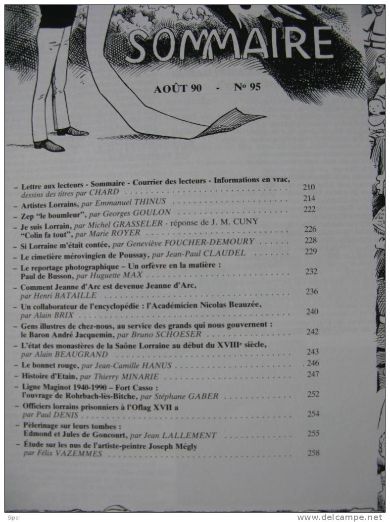 La Revue Lorraine  Populaire - Fondateur J.M Cuny - Aout 1990 N°95 - Lorraine - Vosges
