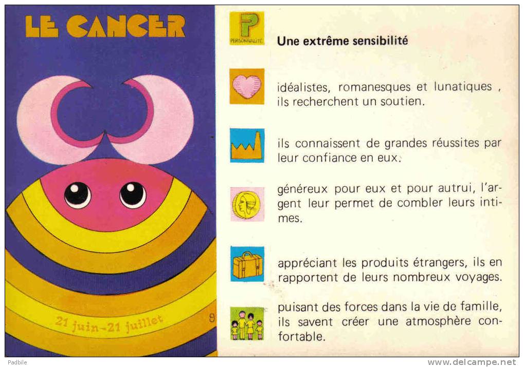 Carte Postale Horoscope Zodiaque  CANCER  Par Claude Dève    Très Beau Plan - Astrologie