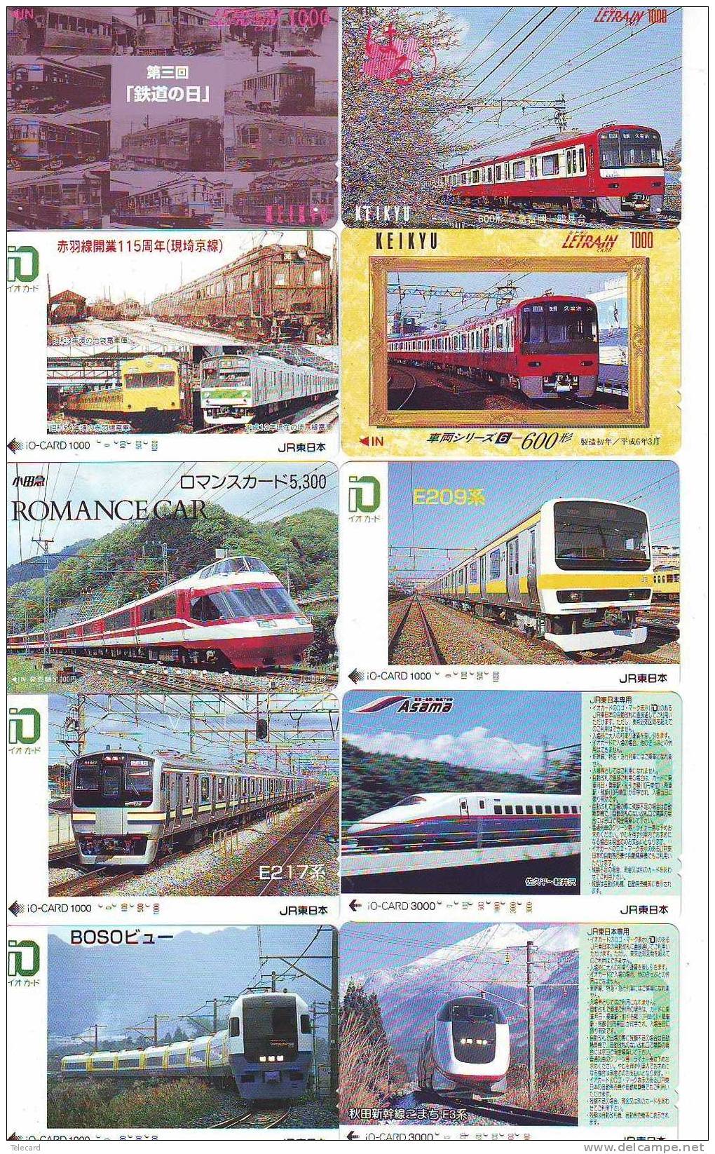 50 Cartes Japon Différentes TRAINS - 50 Different Japan Prepaid TRAIN Cards (Z-265) Trein Zug * Chemin De Fer  Locomotif - Verzamelingen