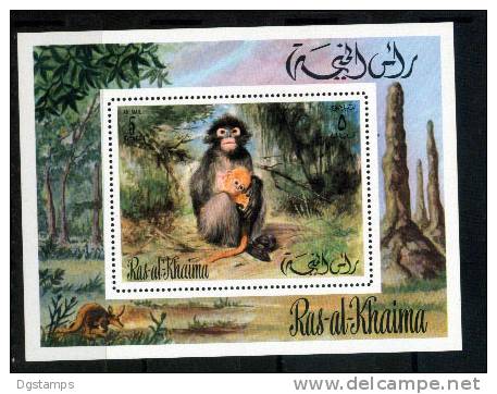 Arabia Del Sud Este 1972 (Ras Al Khaima) BF De Serie YT82 (3.70€) Monos, Canguro. - Scimmie