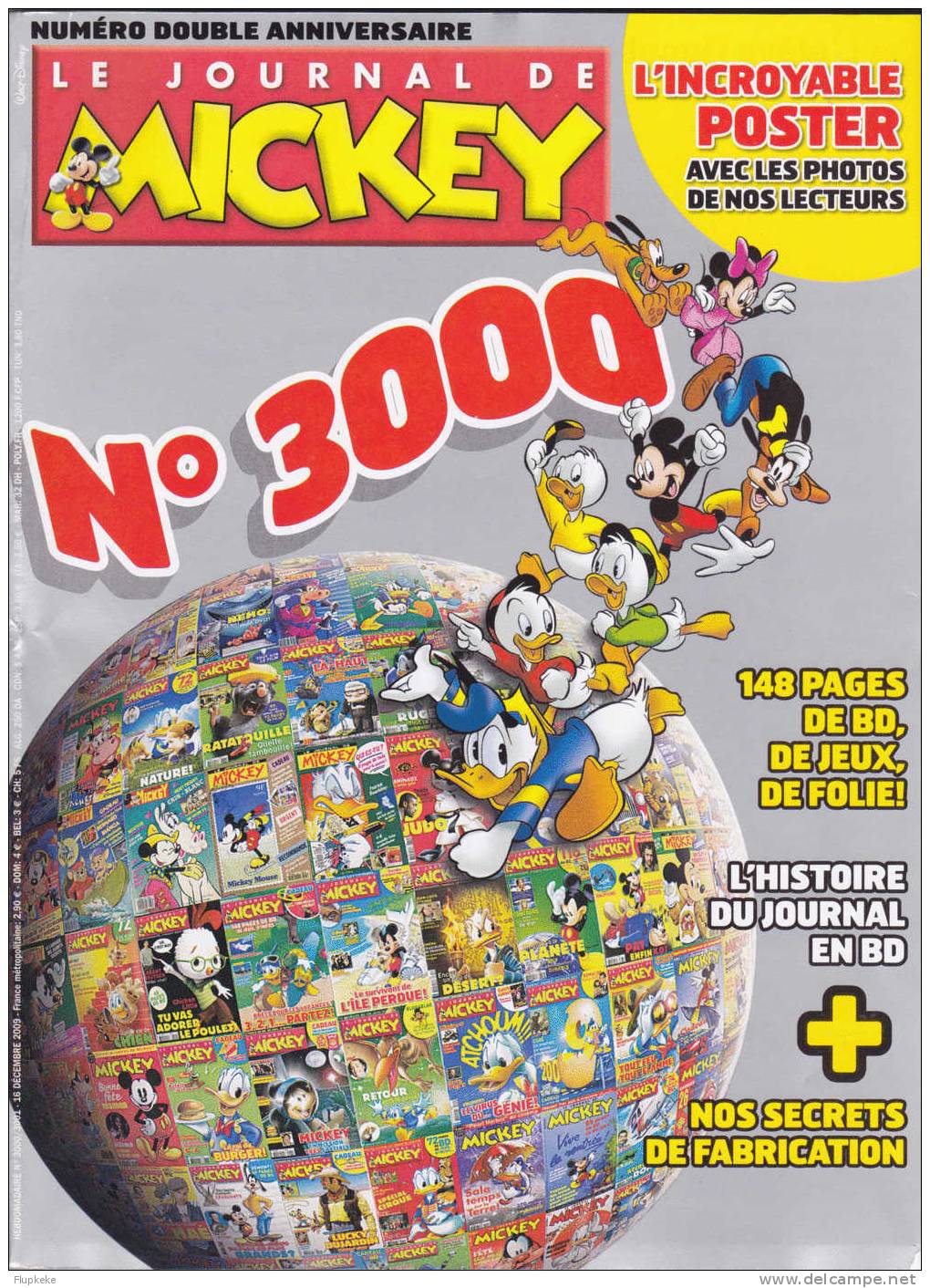 Journal De Mickey 3000-3001 Décembre 2009 Numéro Double Anniversaire - Journal De Mickey