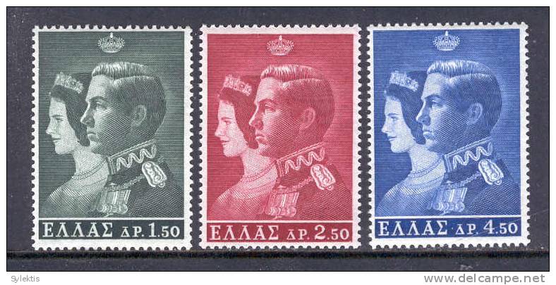 GREECE 1964 Royal Wedding SET MNH - Unused Stamps