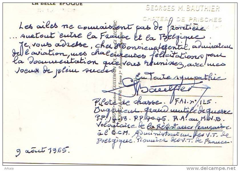 AVIATION = Georges Bauthier - Pilote De Chasse Belge - Brevet FAI - 125 - 2 Documents - Autres & Non Classés