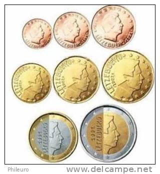 Luxembourg 2010: Série Des 8 Pièces De 1c à 2€ (issues De Rouleaux) - Luxemburg