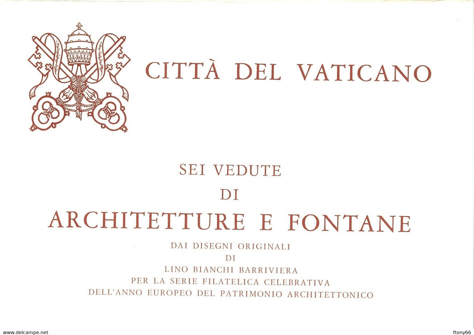 CG 1977 Vaticano KIT 6 Cartoline Postali  Lire 130  Architetture E Fontane - Nuove/New - Interi Postali