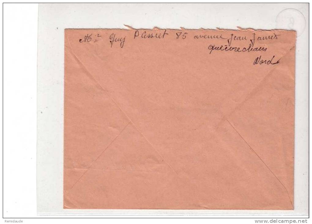 1965 - TAXE 60c TYPE FLEURS  Sur LETTRE De QUIEVRECHAIN (NORD) Pour GRAVELINES (NORD) - - 1960-.... Lettres & Documents