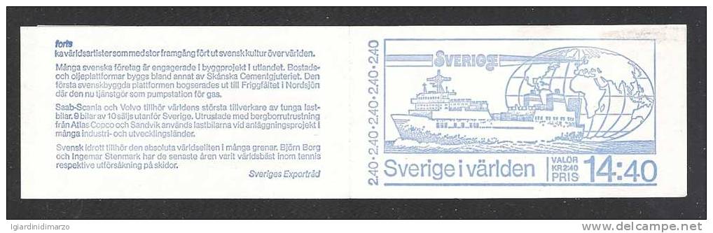 SVEZIA - 1981 LIBRETTO: LA SVEZIA NEL MONDO, Composto Di 6 Valori Da 2,40 KR. - Nuovo, In Ottime Condizioni. - 1981-..