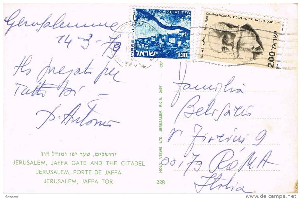 1681. Postal JERUSALEM (Israel) 1979. Puerta De Jaffa - Brieven En Documenten