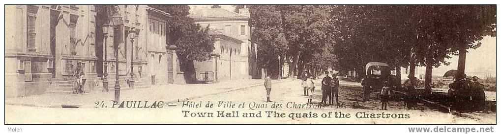 QUAI CHARTRONS & HOTEL DE VILLE = PAUILLAC Dép 33 GIRONDE - MAIRIE   A03 - Pauillac