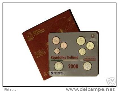 Italie 2008 : Coffret BU Des 8 Pièces - Italia