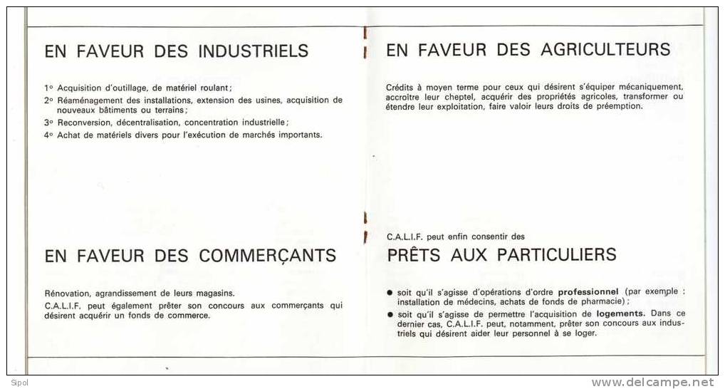 S.A De Crédit à L Industrie Française C.A.L.I.F.Fascicule Sur Les Modalités Et Conditions De Prêts - Andere & Zonder Classificatie