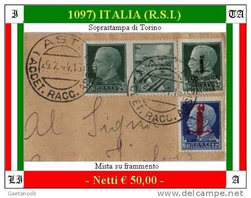 Asti 01097 (R.S.I.) - Frammento Di Busta. - Afgestempeld