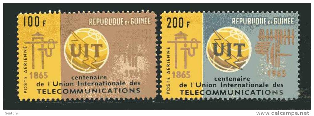 1965 GUINEA  U.I.T.  Cpl Set Of 2 Yvert Cat N° Air 54/55   Perfect MNH** - Other & Unclassified