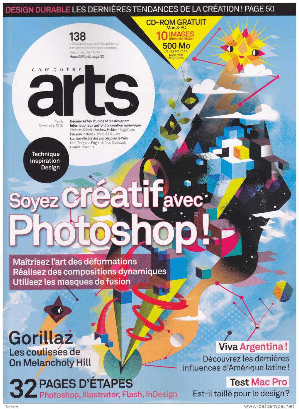 Computer Arts 138 Novembre 2010 Soyez Créatif Avec Photoshop Gorillaz - Informática