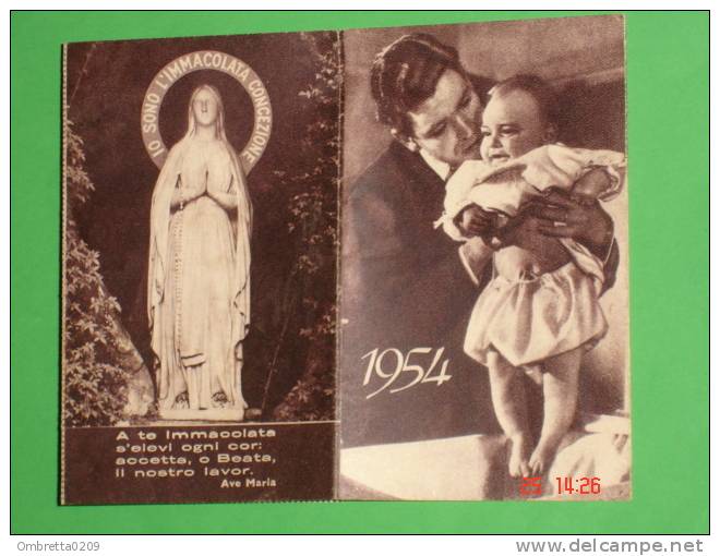 Calendarietto Anno 1954 - CAPPELLANI Del LAVORO Di GENOVA / Immacolata Concezione NS.LOURDES - Kleinformat : 1941-60