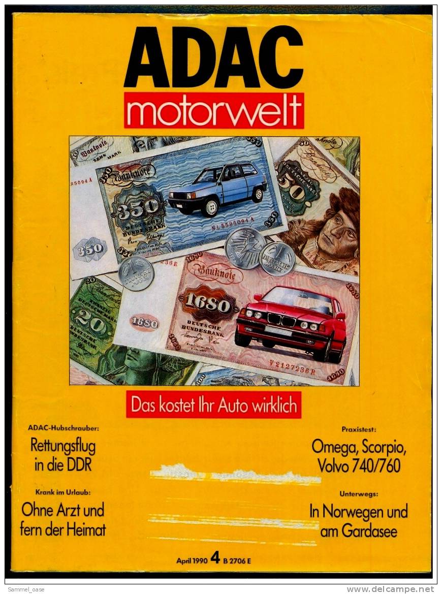 ADAC Motorwelt   4 / 1990  Mit :  Fahrbericht : Alfa Spider Und Mazda MX-5  -  Neu : Peugeot 604 Diesel - Auto & Verkehr