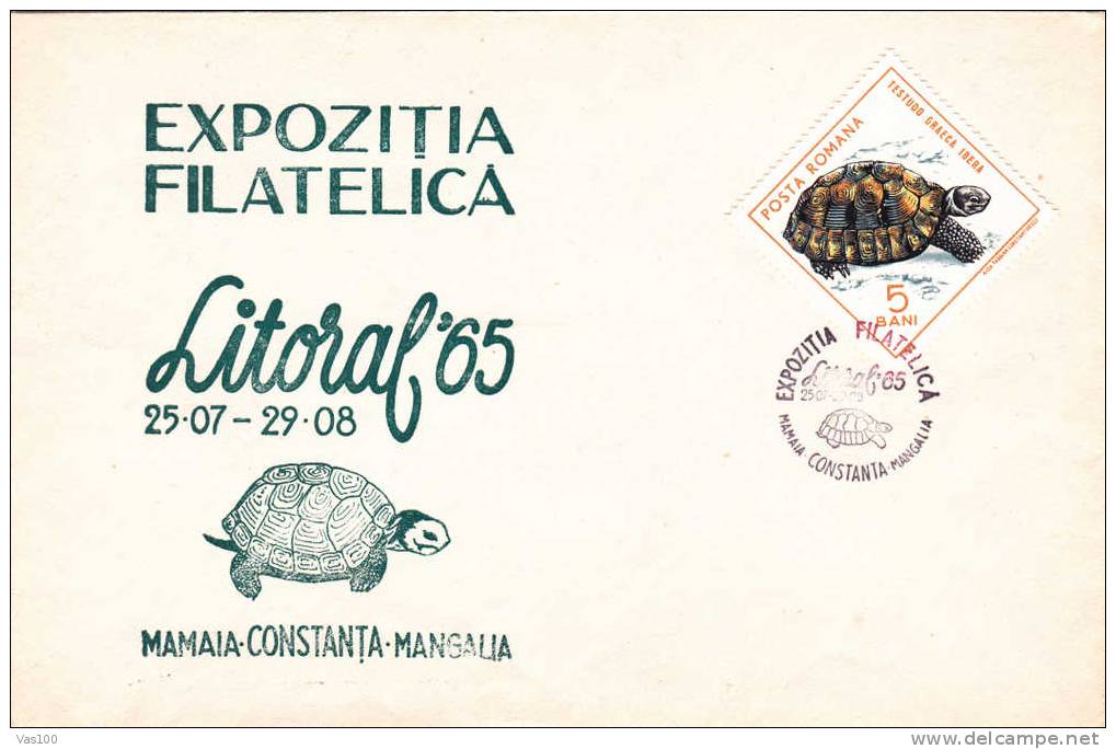 Romania 1965 Special Cover With Stamp  Turtles - Obliteration Concordante,nice,very Rare !. - Tortues