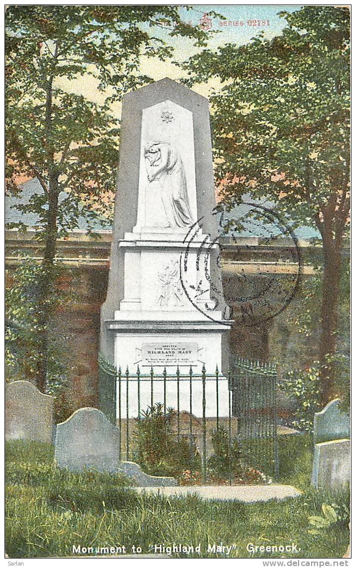 ANGLETERRE , ECOSSE , Monument To Highland Mary , GREENOCK , *5976 - Renfrewshire